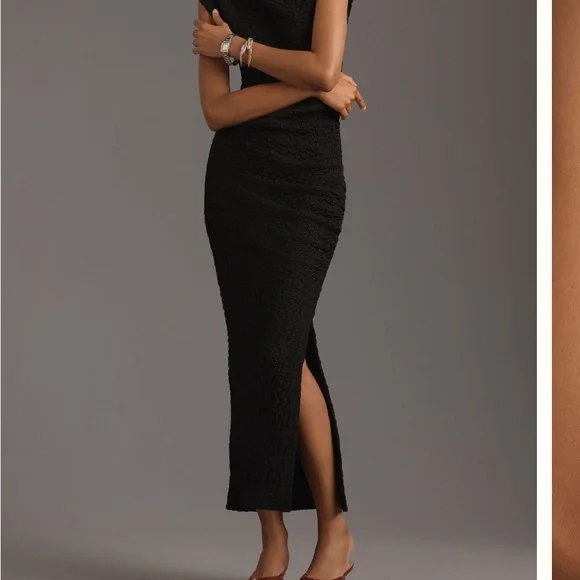 Anthropologie Black Midi Dress - Picture 2 of 4